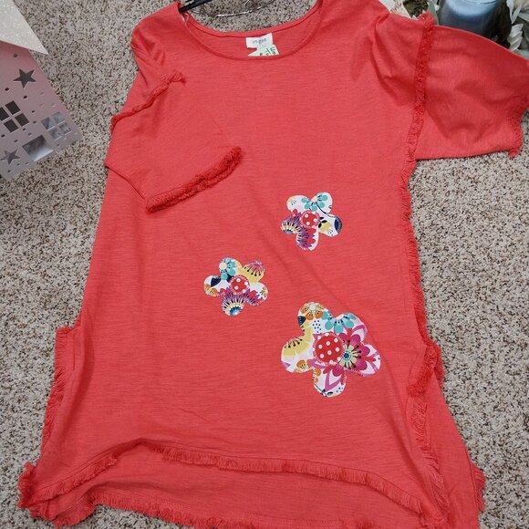 Umgee Tops - 3632 Size Small Umgee Upcycled Tunic With Frayed Seams, NWT.